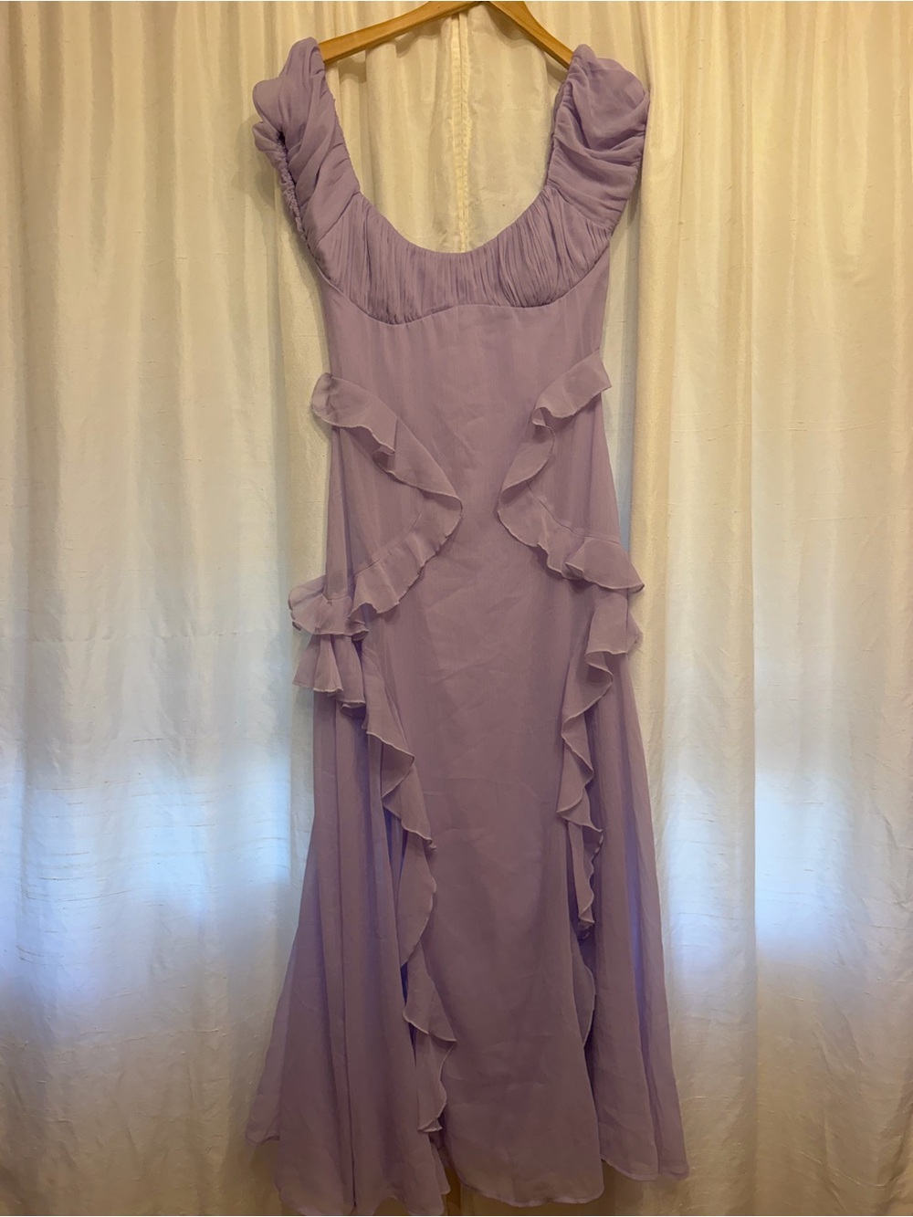 ASOS Lilac Ruffle Maxi Dress - Picture 3 of 4